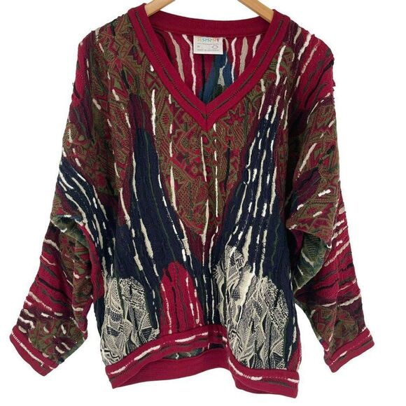 Coogi Australia 100% Mercerised Cotton Relaxed Fit Colorful Sweater Medium - Picture 1 of 10